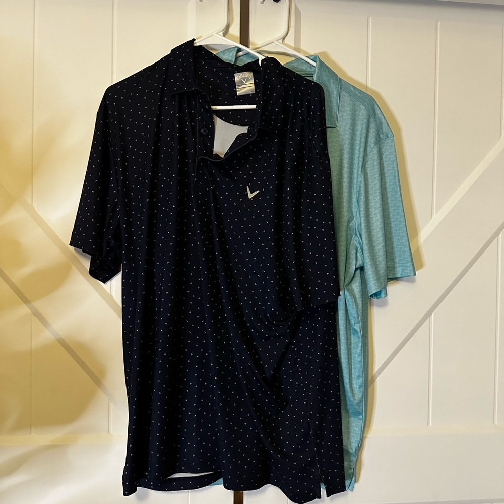 Men's Black and Blue Polo Shirts